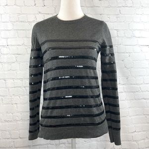 Ann Taylor Sequin Stripe Sweater, Size Small